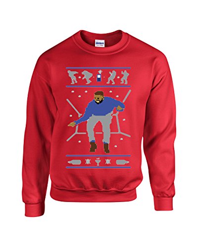 Wicked custom apparel Men's Hotline Bling Christmas sweater (Small, Red)