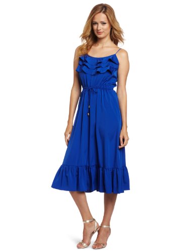 Eliza J Women's Flirty Ruffle Dress, Royal, 14