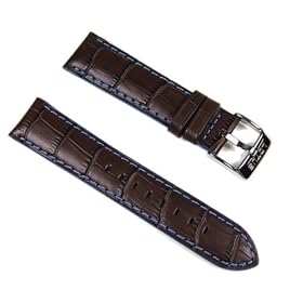 Lotus Bracelet de Montre 22mm Cuir brunes-bleue L15430/1