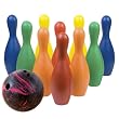 Multi-Color Plastic Bowling Set w/Ball (EA)