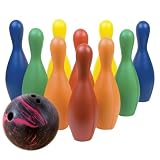 Multi-Color Plastic Bowling Set w/Ball (EA)