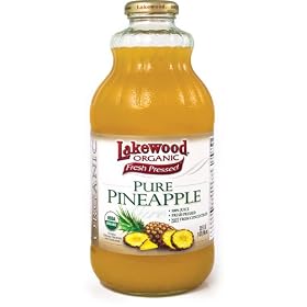 Lakewood Organic PURE Pineapple Juice - Package Contains SIX 32oz Bottles