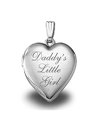 Sterling Silver Daddys Little Girl Heart Locket 3/4 inch x 3/4 inch