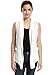 VESSOS Women's Pockets Solid Color Sleeveless Asymetric Hem Open Front Vest Cardigan