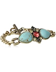 Martine Wester Jewelry Turquoise Colored and Crystal Bangle Bracelet, 7.5"