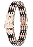 18k Rose Goldplated and Black Polyurethane Bangle Bracelet