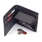 Jordan Mens Leather Bifold Wallet with Coin Pocket Purse Pouch & 2 Bill Sections