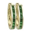 14K Yellow Gold 1 1/5 ct. Square Shaped Emerald Huggie Earrings