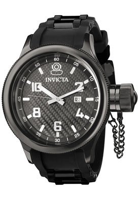 Invicta Men's 0555 Russian Diver Collection Black Rubber Watch