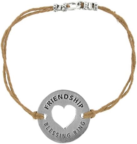 Friendship Heart Reversible Blessing Ring Bracelet (Brown)