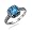 7MM Cushion Cut Natural Swiss Blue Topaz Ring In Sterling Silver 1.50 CT In Size 7 (Available In Sizes 5-9)
