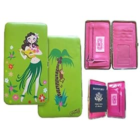 Hula Honey Metal Frame Wallet Passport Holder and Organizer by Fancy Lulu