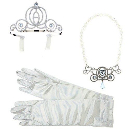 Disney Deluxe Cinderella Costume Accessory Set Necklace Crown Tiara