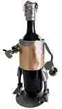 H & K Weight Lifter Pumping Iron Steel Wine Bottle Caddy - 6099-LI