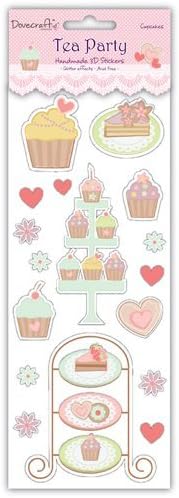 Tea Party 3d Stickers - Cupcakes, with Jewels by Tea Party