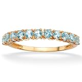18k Gold Over Sterling Silver Blue Topaz Womens Ring