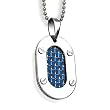 Stainless Steel Reversible Two Tone Carbon Fiber Pendant With Screw Face Accents on 24 inch Polished Ball Chain