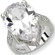 Sterling Silver Pear Shape Cubic Zirconia Ring by Cheryl M