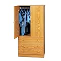 Oak 3-Drawer Wardrobe