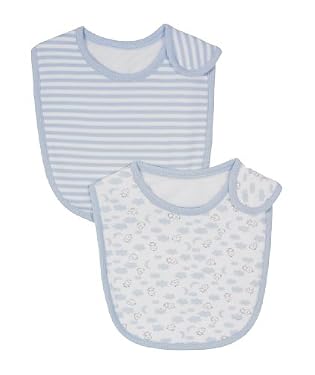 Blue layette bibs - 2pk
