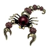 Acosta Jewellery - Amethyst Swarovski Crystal & Pearl - Scorpion Brooch Costume