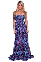 Hot Sale Strapless Print Prom Ball Gown