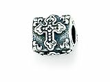 Zable(tm) Sterling Silver Triangular Cross Bead / Charm