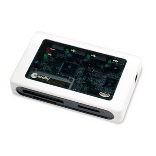 Macally 3-Port USB2.0 Hub und 8-in-1 Kartenleser mit EU AC Power-Adapter