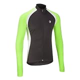 Mens Cool Flo Breathable Cycling Jersey Hi-Viz Green - Long Sleeve