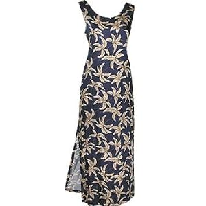 Typhoon - Hawaiian Long Tank Dress in Black, Navy Blue and Purple