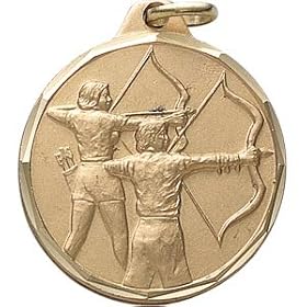 1 1/4 Inch Gold Archery Medal