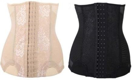 Breathable Postpartum Waist Belly Slim Body Shaper Corset Cincher Trimmer Girdle Beige and Black Baby Carrier (Xxl)