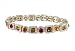 Bracelet - B221 - Swarovski (tm) Crystal Stones - Square and Round Shape - Stretch ~ Smoky Topaz, Siam & Topaz (Brown/Gold and Red)
