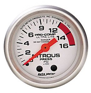 Auto Meter 4328 Ultra-Lite Mechanical Nitrous Pressure Gauge Auto Meter 4328 Ultra-Lite Mechanical Nitrous Pressure Gauge