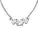 14K White Gold 1.00 Carat. Three-Stone Diamond Pendant with Chain (G-H;SI1-SI2)