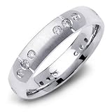 .45ct 14K White Gold Classy Mens Diamond Wedding Band
