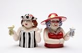 Fine Porcelain Figurine Salt and Pepper Shaker Set Collectible - Sophisticated Ladies S & P
