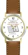 Habit 2 - Begin with the End in Mind (Spanish Text) - DELUXE TWO-TONE WATCH from THE 7 HABITS - WATCH COLLECTION BY WATCHBUDDY&reg; - Arabic Numbers - Brown Leather Strap-Size-Children's Size-Small ( Boy's Size & Girl's Size )