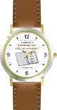 Habit 2 - Begin with the End in Mind (Spanish Text) - DELUXE TWO-TONE WATCH from THE 7 HABITS - WATCH COLLECTION BY WATCHBUDDY&reg; - Arabic Numbers - Brown Leather Strap-Size-Large ( Men's Size or Jumbo Women's Size )
