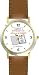 Habit 2 - Begin with the End in Mind (Spanish Text) - DELUXE TWO-TONE WATCH from THE 7 HABITS - WATCH COLLECTION BY WATCHBUDDY&reg; - Arabic Numbers - Brown Leather Strap-Size-Large ( Men's Size or Jumbo Women's Size )