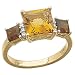 14K Yellow Gold Stylish Madeira Citrine and Diamond Ring