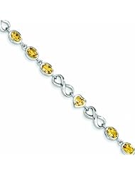 Genuine .925 Sterling Silver Oval Heart Citrine Bracelet 11.9 Grams . 100% Satisfaction Guaranteed.