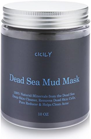 Cicily Natural Dead Sea Mud Mask - Organic Mud Mask Offers Gentle Facial Exfoliator, Natural Moisturizer and Deep Cleansing to Relieves Acne, Acne Scars, Pimples Blackheads - 10 OZ