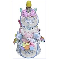 Triplets 3 Tier Baby Diaper Cake - (Gender=Boy/Boy/Boy)
