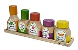 Melissa & Doug Deluxe Wooden Magnetic Kitchen Bottle Collection