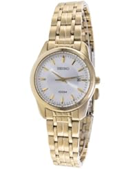 Seiko Womens SXDE72 Stainless Steel Analog White Dial Watch