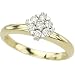 14K Yellow Gold Prong Set Round Diamond Cluster Ring