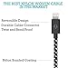 Go Beyond 3214992 3-Feet 8 Pin Data Sync and Charging Cable for iPhone 6/6 Plus, iPhone 5/5S/5C, iPad mini, iPod 5th generation - Black Nylon - Pack of 3