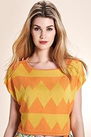 Limited Collection Zig Zag Striped Knitted Top with Linen