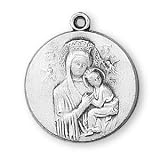 Sterling Silver Our Lady of Perpetual Help Medal and 24-inch Chain